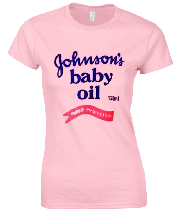 johnson's baby oil shirt