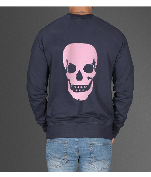 skull pink Unisex back Sweatshirt - clothzilla