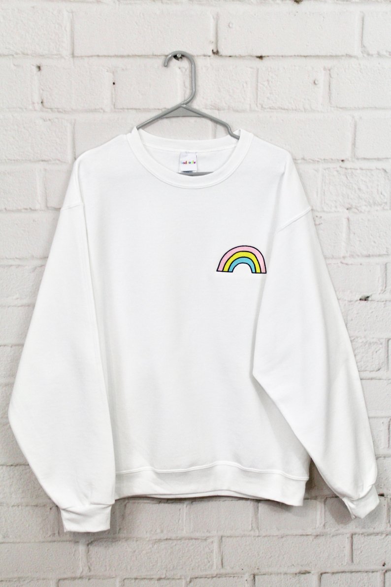 Pastel Rainbow Embroidered Sweatshirt